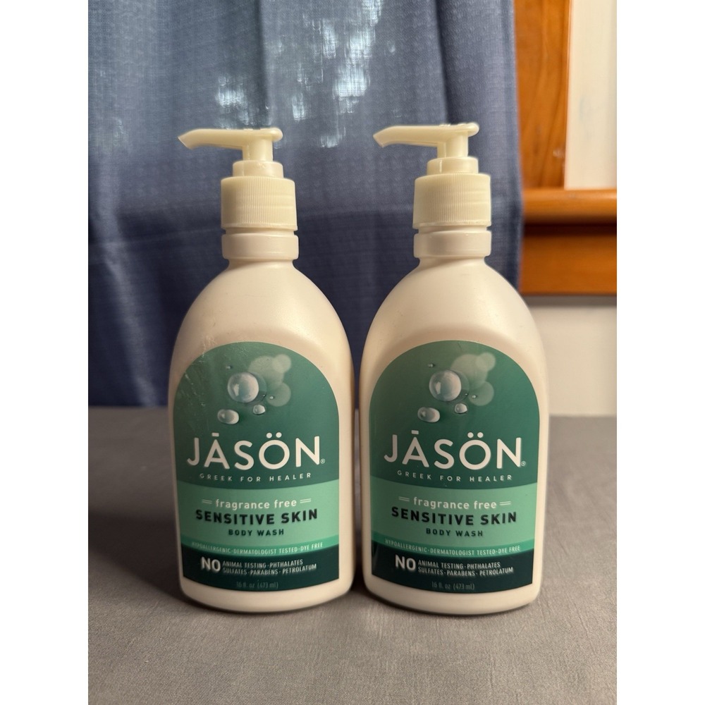 2PK Jason Sensitive Skin Body Wash ~ FRAGRANCE FREE ~ 16 FL OZ EACH ~ NEW
